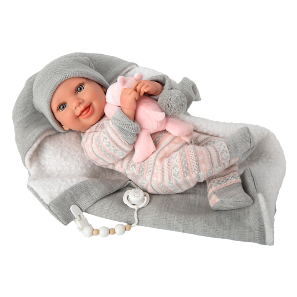 Boneca Reborn Arias Nadia c/ Cobertor e Ursinho 40cm Autobrinca Online