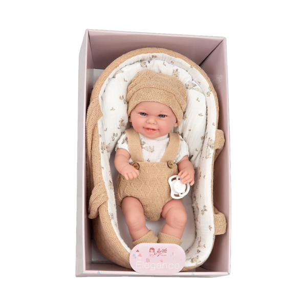 Boneca Elegance Arias Babyto Castanho c/ Alcofa 33cm Autobrinca Online