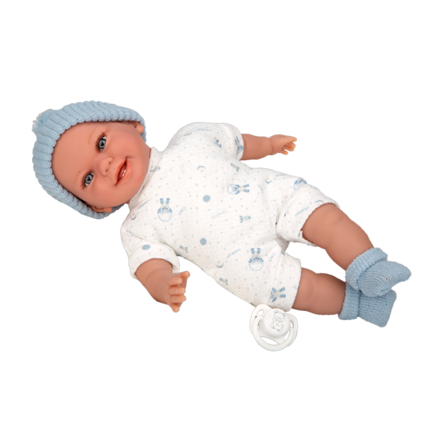 Boneco Elegance Arias Natal c/ Saco de Dormir Azul 30cm Autobrinca Online