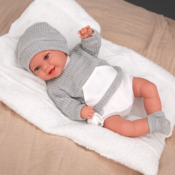 Boneca Elegance Arias Babyto Cinza c/ Almofada 35cm Autobrinca Online