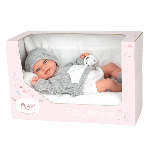 Boneca Elegance Arias Babyto Cinza c/ Almofada 35cm Autobrinca Online