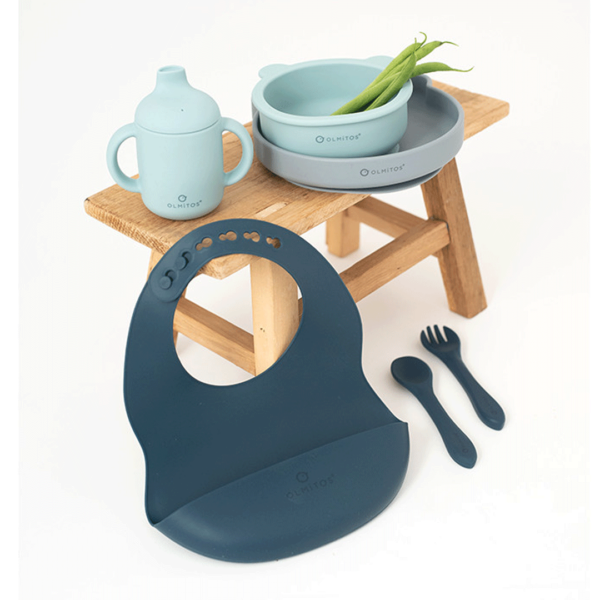 Set Alimentação Silicone Olmitos 6 Peças Azul Autobrinca Online