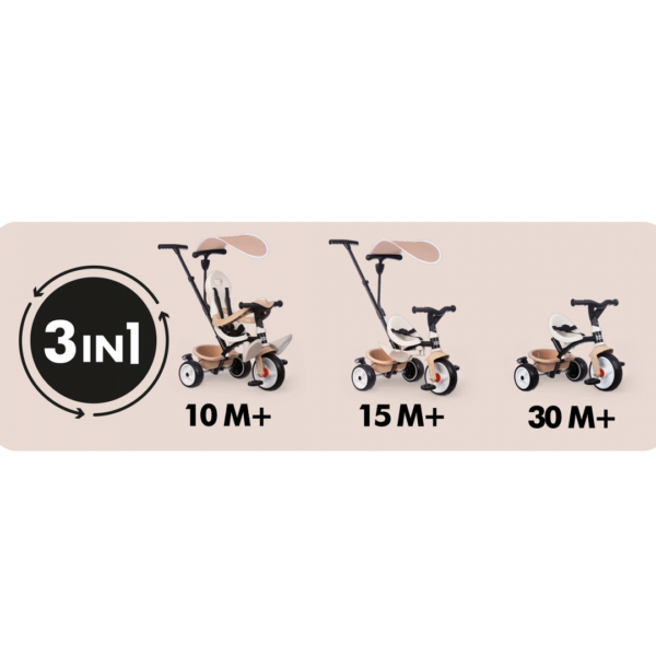 Triciclo Smoby Baby Balade Plus Bege Autobrinca Online