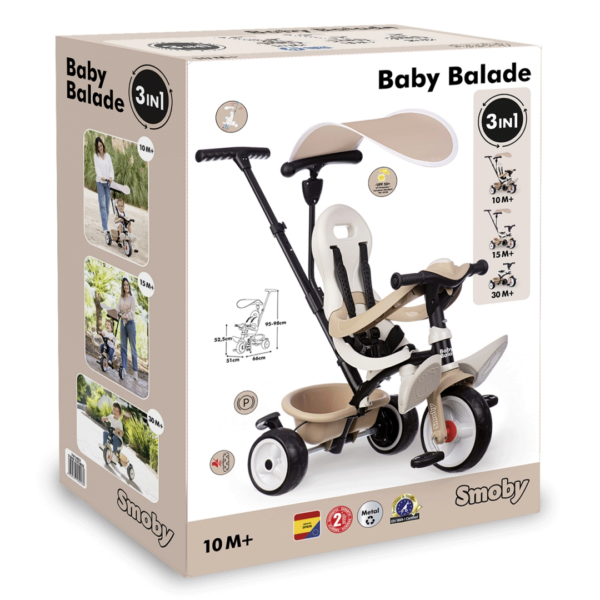 Triciclo Smoby Baby Balade Plus Bege Autobrinca Online