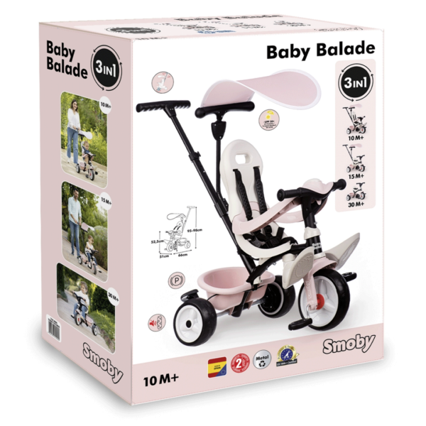 Triciclo Smoby Baby Balade Plus Rosa Nude Autobrinca Online