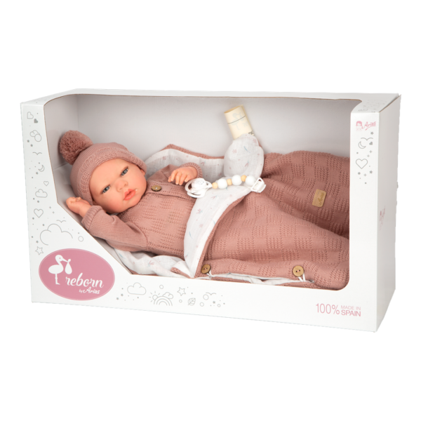 Bebé Reborn Arias Elba Rosa c/ Saco de Dormir 40cm Autobrinca Online