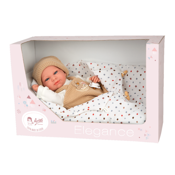 Boneca Elegance Arias Cris Bege c/ Saco de Dormir 40cm Autobrinca Online