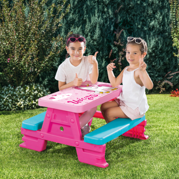 Mesa Picnic Dolu Unicórnio c/ Bancos Autobrinca Online